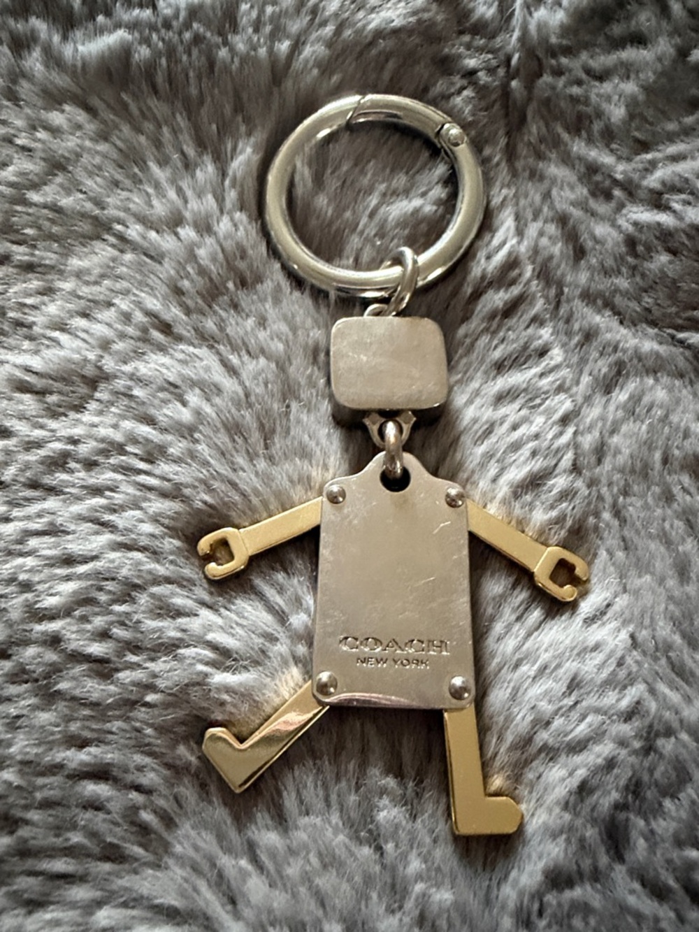 Preloved Coach Robot Keychain - Gold & Silver Tone does have some scratches - Picture 3 of 4